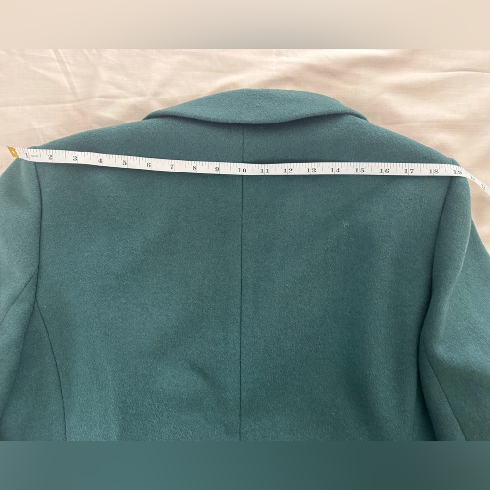 NWT LOFT Rich Teal Green Wool Coat Pea Coat - Picture 11 of 11